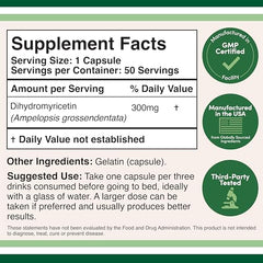 Double Wood DHM capsules 300mg close-up highlighting dosage and quality.