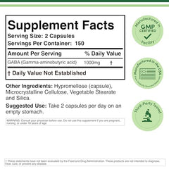 Double Wood GABA capsules close-up showing clean, vegan-friendly formula.