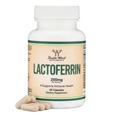 Double Wood Lactoferrin 250mg bottle front for daily iron support
