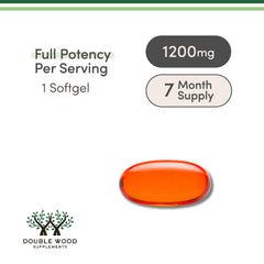 Close-up of Double Wood Phosphatidylcholine softgels for easy daily use