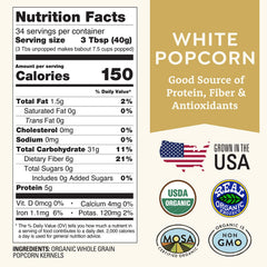 Close-up of Doudlah Farms popcorn kernels highlighting natural texture
