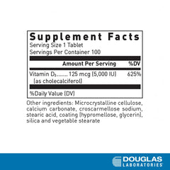 Douglas Laboratories Vitamin D 5000 IU tablet bottle shown for everyday use