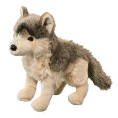 Douglas Smoke Wolf plush with luxurious faux fur coat for cozy hugs