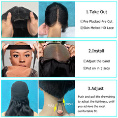 Douyin Wear and Go 180-density Brazilian hair wig, full and lush appearance