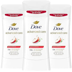 Dove Advanced Care deodorant stick Apple and White Tea offers up to 72 hours of protection.