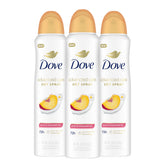 Dove Advanced Care Peach & Chamomile Tea pack shot showing a 3-pack for consistent protection.