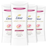 Dove Advanced Care Rose Petals stick in use for smooth, soft underarms with all-day protection.