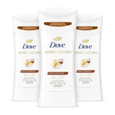Dove Advanced Care Vanilla and Cocoa Butter stick applied for smooth, soft underarms