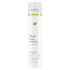 Dove Advanced Dry Shampoo Fresh Coconut bottle for quick refresh between washes.