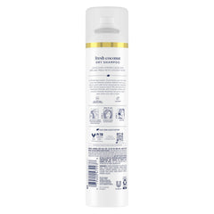 Dove Advanced Dry Shampoo Fresh Coconut spray nozzle delivering coconut scent.