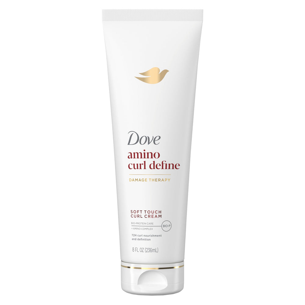 Dove Amino Curl Cream bottle showing rich, nourishing definition for curls.