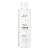Dove Argan Oil & Repair shampoo bottle designed for fine hair nourishment.