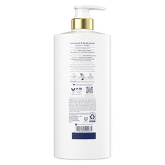 Dove Coconut and Hydration bio-protein care graphic shows strengthened hair
