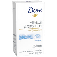 Dove Clinical Protection Original Clean 1-7 oz stick close-up for daily protection.