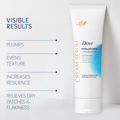 Dove Cream Serum Hyaluronic application on arm shows quick absorption.