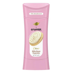 Dove Crumbl Nilla Bean Cupcake deodorant stick, aluminum-free, for soft skin and long-lasting freshness