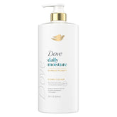 Dove Daily Moisture Conditioner bottle highlights hydration benefits.