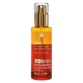 Dove Damage Therapy Defense biphasic serum bottle showcases dual-phase protection for vibrant hair.