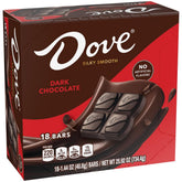 Dove dark chocolate bars, individually wrapped, ideal for quick sharing at gatherings.