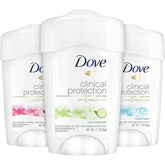 Dove three-piece pack front view showing daily-use deodorants for women