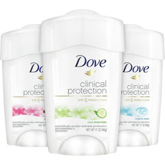 Dove three-piece pack front view showing daily-use deodorants for women