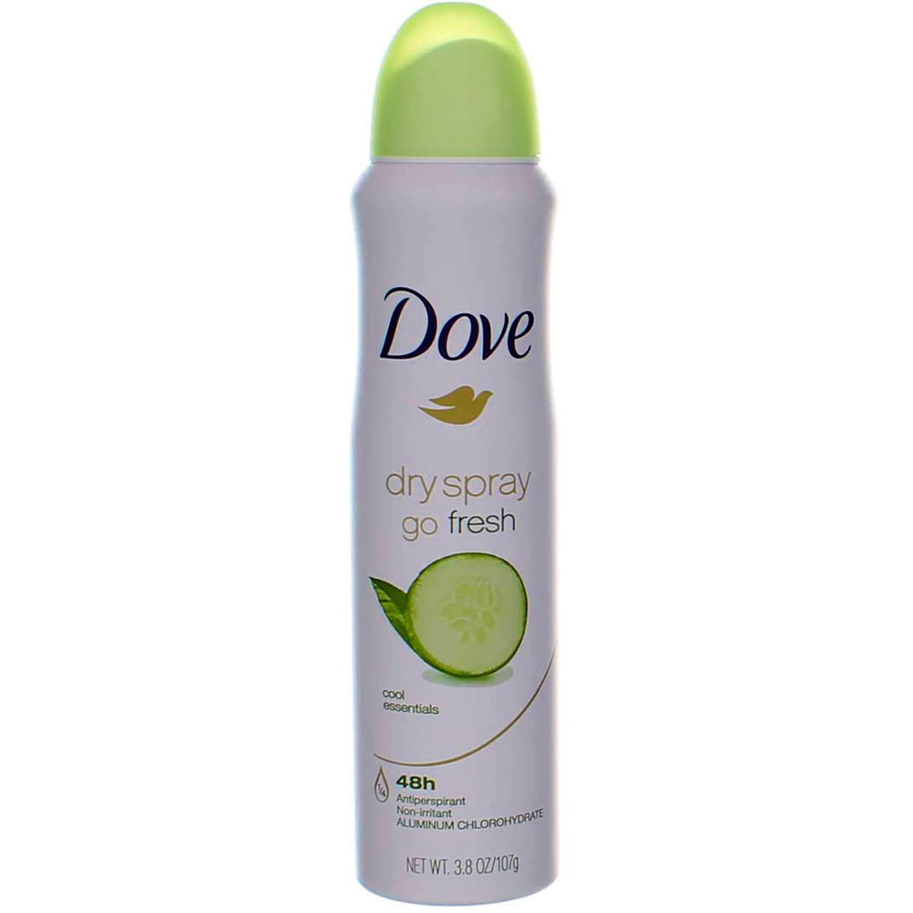 Dove Dry Spray Cool Essentials bottle for quick-dry application