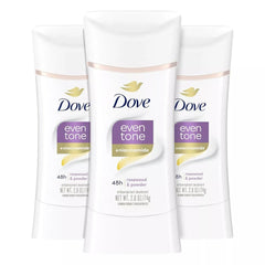Dove Even Tone rosewood-powder antiperspirant stick provides fresh underarm protection