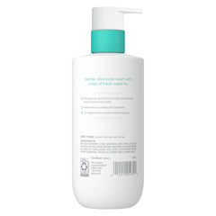 Dove Glycolic Serum Body Wash pour showing creamy lather