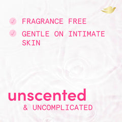 Dove Intimate Wash hyaluronic serum swirl highlights hydrating nourishment.