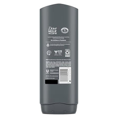 DOVE MEN + CARE 24hr micromoisture bottle pouring highlights continuous nourishment.