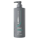 Dove Men+Care 2-in-1 bottle shows dandruff defense for refreshed scalp.