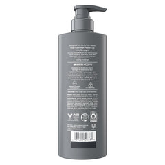 Dove Men+Care Cooling Relief shampoo lather cleanses dirt and oil for a fresh start.