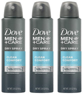 Dove Men+Care Dry Spray bottle ready for quick, daily application.