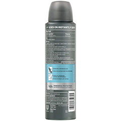Dove Men+Care label close-up showing alcohol-free and non-irritant formula.