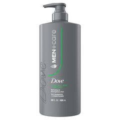 Dove Men+Care Fresh Clean 2-in-1 shampoo bottle for quick daily cleansing.
