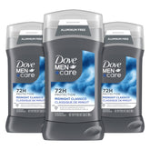 Dove Men+Care Midnight Classico packaging highlights aluminum-free odor control.