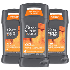 Dove Men+Care Rustic Sandalwood antiperspirant stick provides long-lasting protection