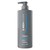 Front view of Dove Men+Care Hydration Shampoo bottle for smooth, hydrated hair