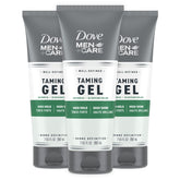 Dove Men+Care Styling Gel bottle showing strong hold for a controlled look.