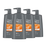 DOVE MEN+CARE Thick + Strong 2-in-1 bottle illustrating fortifying formula for thicker hair