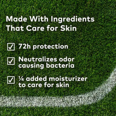 Dove Men+Care spray action delivers quick dry underarms for busy mornings.