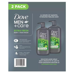 Dove Men+Care Extra Fresh lather on skin during shower for refreshment