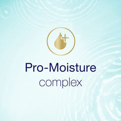 Close-up of Dove Nutritive Solutions label highlighting Pro-Moisture Complex benefits.