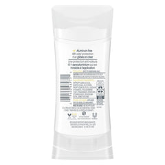 Dove 0% aluminum deodorant stick being applied for a gentle, effective odor shield.