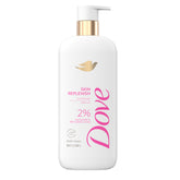 Dove Serum Body Wash Skin Replenish bottle pour delivering instant hydration and smooth-looking skin