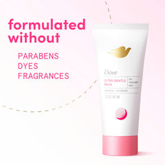Dove Ultra Gentle Balm being applied to intimate skin with care.