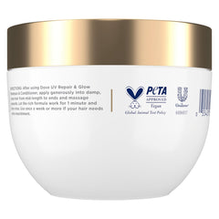 Dove UV Repair & Glow mask application shows smooth, even coverage.