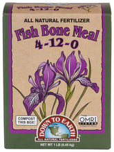 Down To Earth Fish Bone Meal packaging for organic gardening