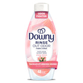 Downy Rinse bottle front view showing odor removal capabilities