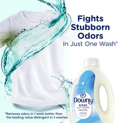 Downy Rinse pour into fabric softener dispenser for odor removal.